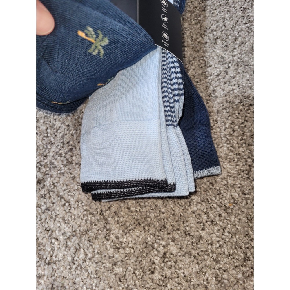 4-Pairs Bonobos Mens Size 6-12 Cotton Crew Blue SocksBusiness Casual Workwear - Picture 9 of 10